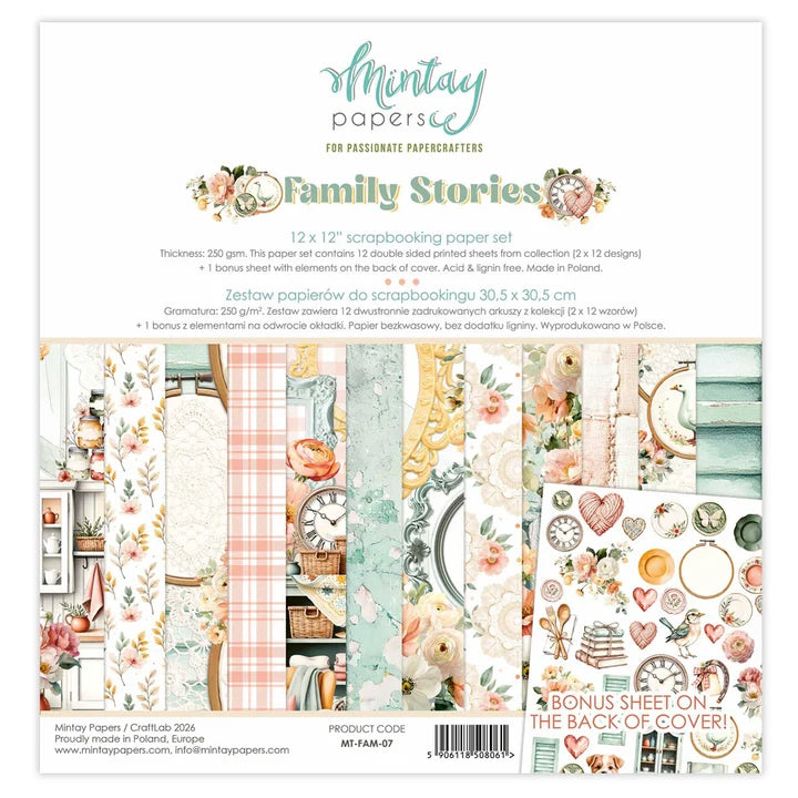 Mintay  - 12 x 12 Paper Pad - Family Stories