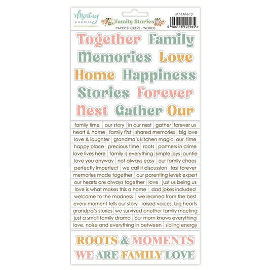 Mintay - Paper Stickers - Words - Family Stories