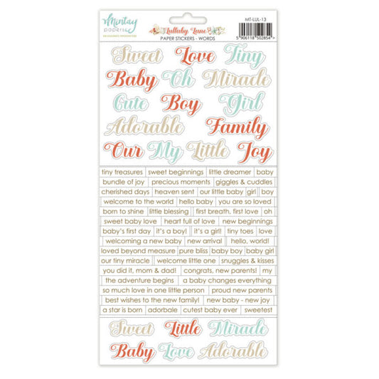 Mintay - Paper Stickers  - Lullaby Lane Words