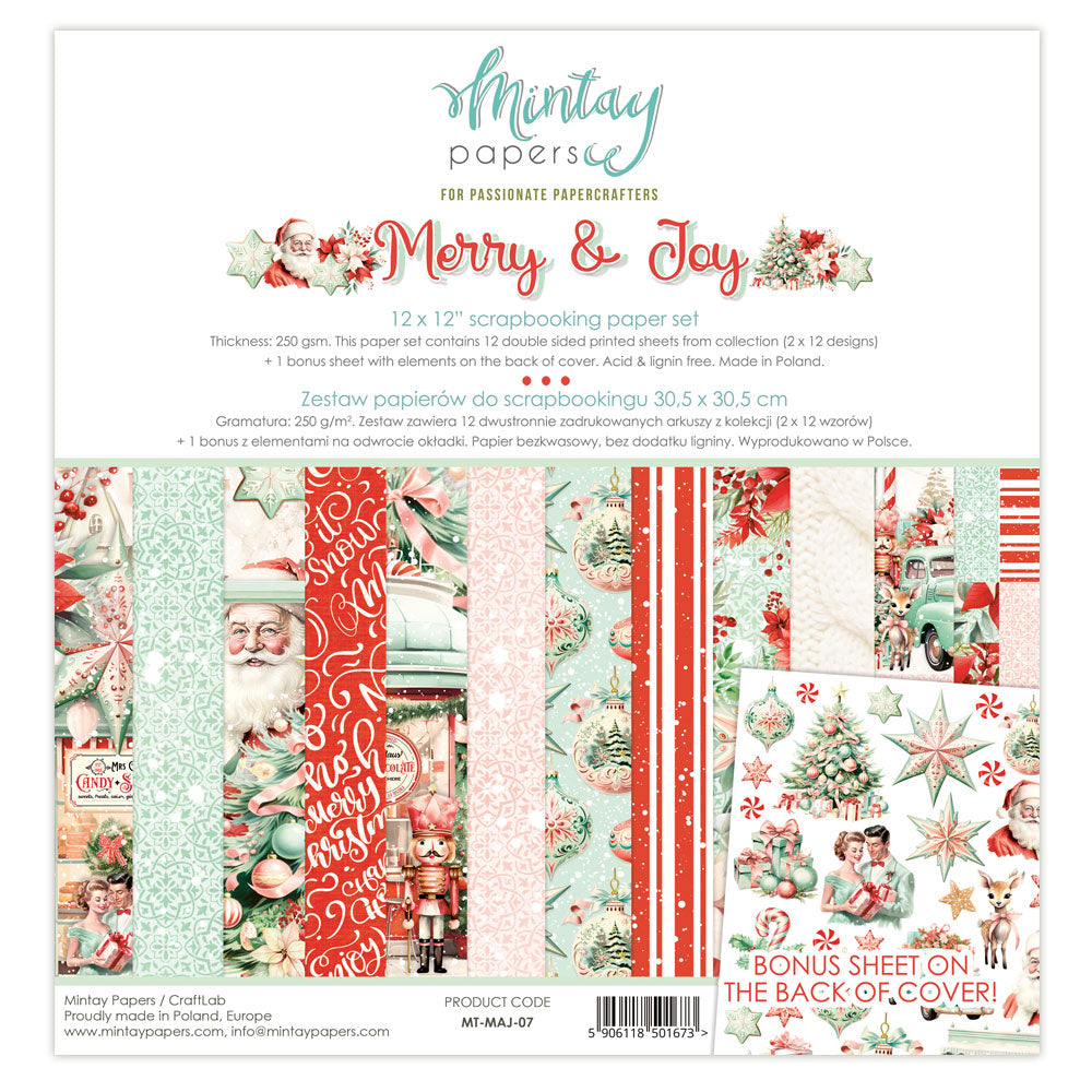 Mintay  - 12 x 12 Paper Pad - Merry & Joy