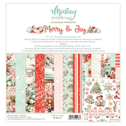 Mintay  - 12 x 12 Paper Pad - Merry & Joy