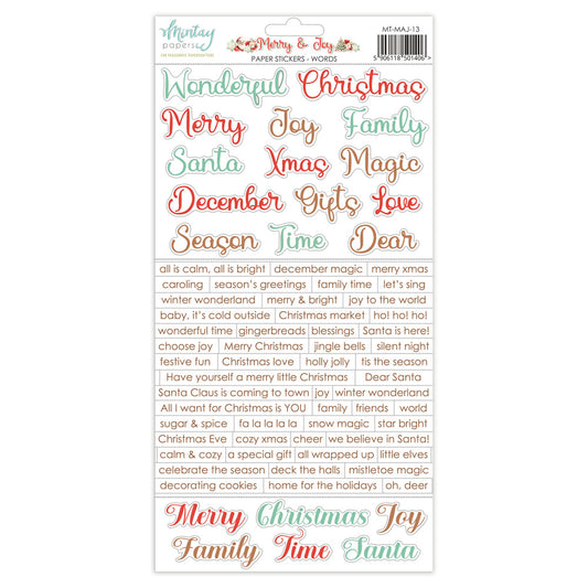 Mintay - Paper Stickers - Words - Merry & Joy