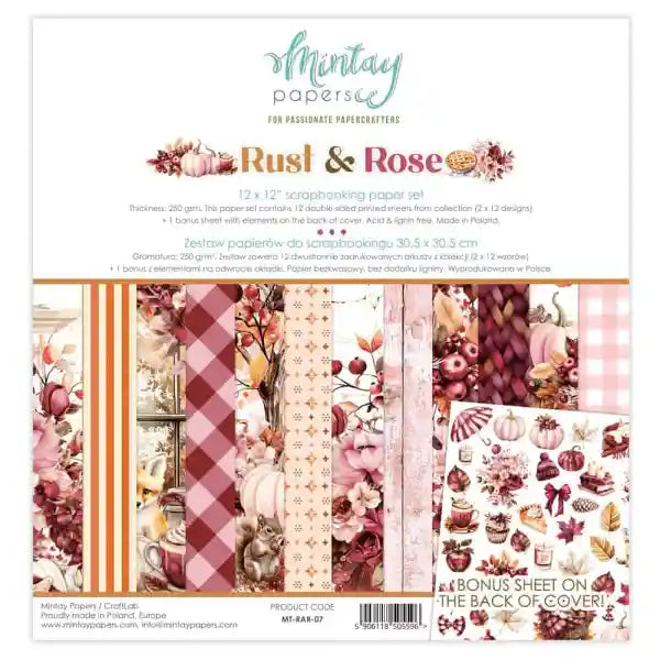 Mintay  - 12 x 12 Paper Pad - Rust & Rose