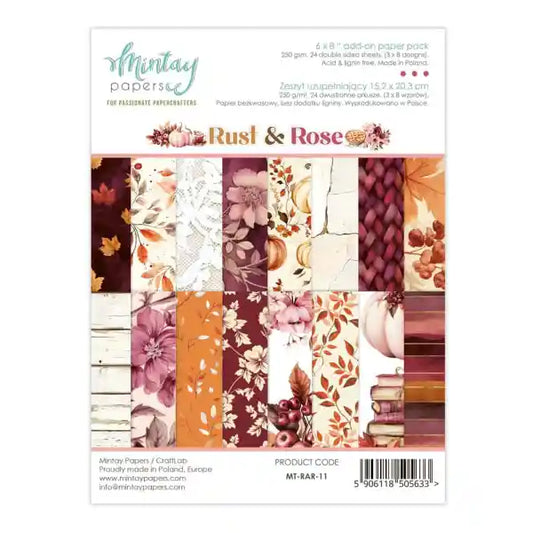 Mintay  - 6 x 8 add-on  Paper Pack - Rust & Rose