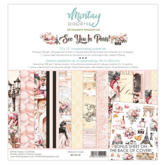 PRE ORDER -Mintay  - 12 x 12 Paper Pad - See you in Paris