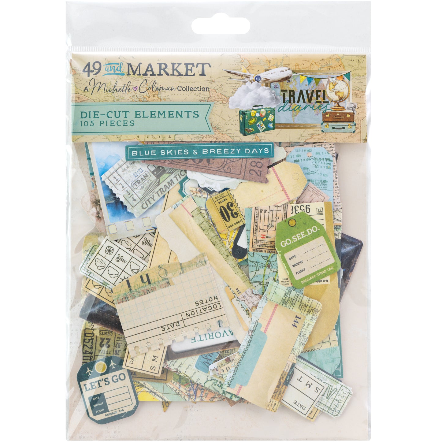 49 and Market  - Die-Cut Elements - 105 pieces - Travel Diaries