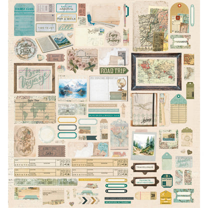 49 and Market  - Die-Cut Elements - 105 pieces - Travel Diaries
