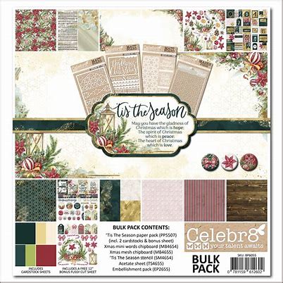 Celebr8 - 12 X 12 - Bulk Paper Pack - Tis the Season