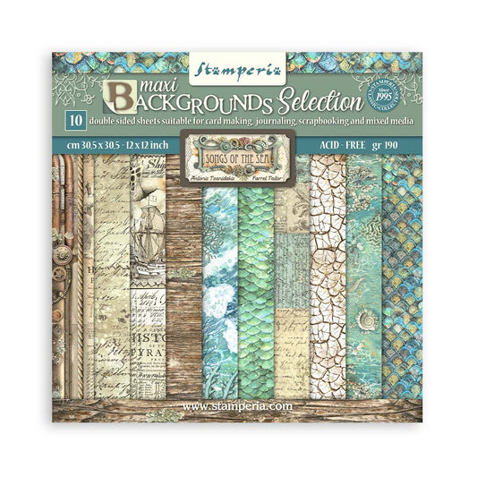 Stamperia -  (12”X12”) Song of the Sea Backgrounds -  Paper pad
