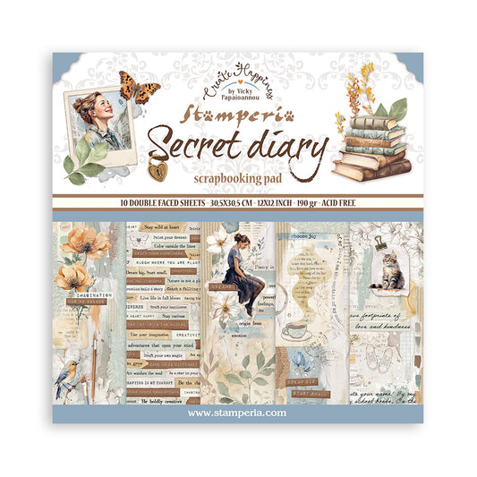 Stamperia -  (12”X12”) Secret Diary -  Paper pad