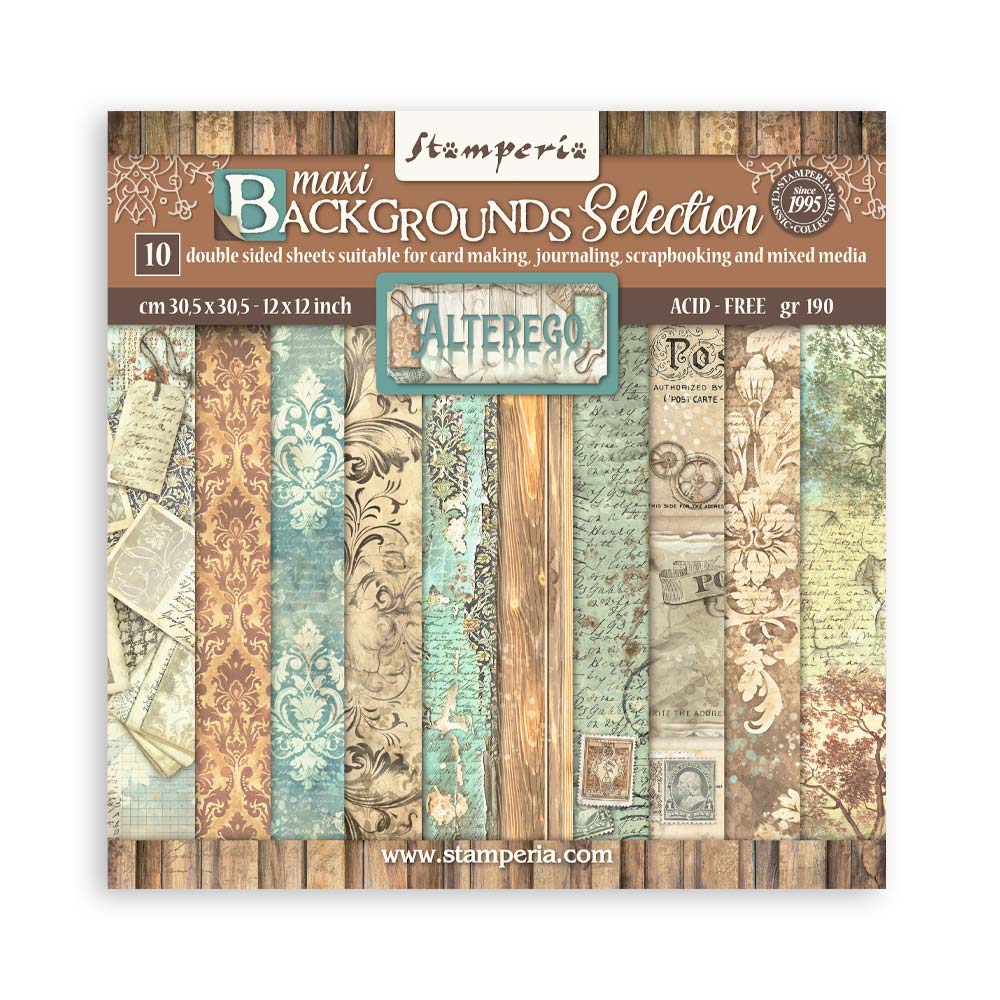 Stamperia -  (12”X12”)  Alterego Backgrounds-  Paper pad