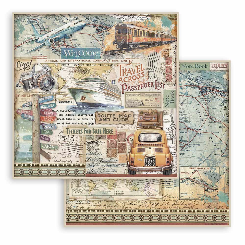 Stamperia -  (8”X8”) Art of Travelling paper pad