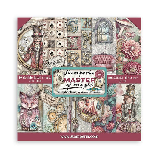 Pre Order - Stamperia -  (12”X12”) Master of Magic -  Paper pad