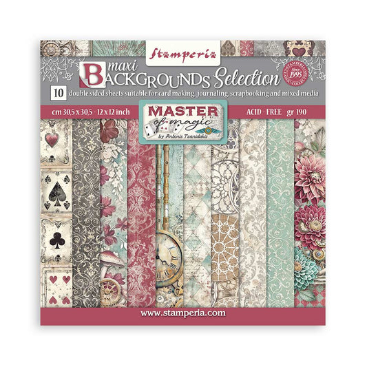 Stamperia -  (12”X12”)  Master of Magic Backgrounds-  Paper pad