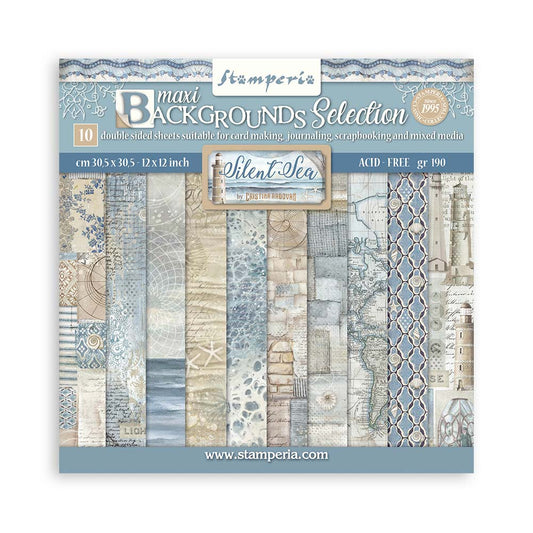 Stamperia - (12”X12”)  Silent Sea Backgrounds- Paper pad