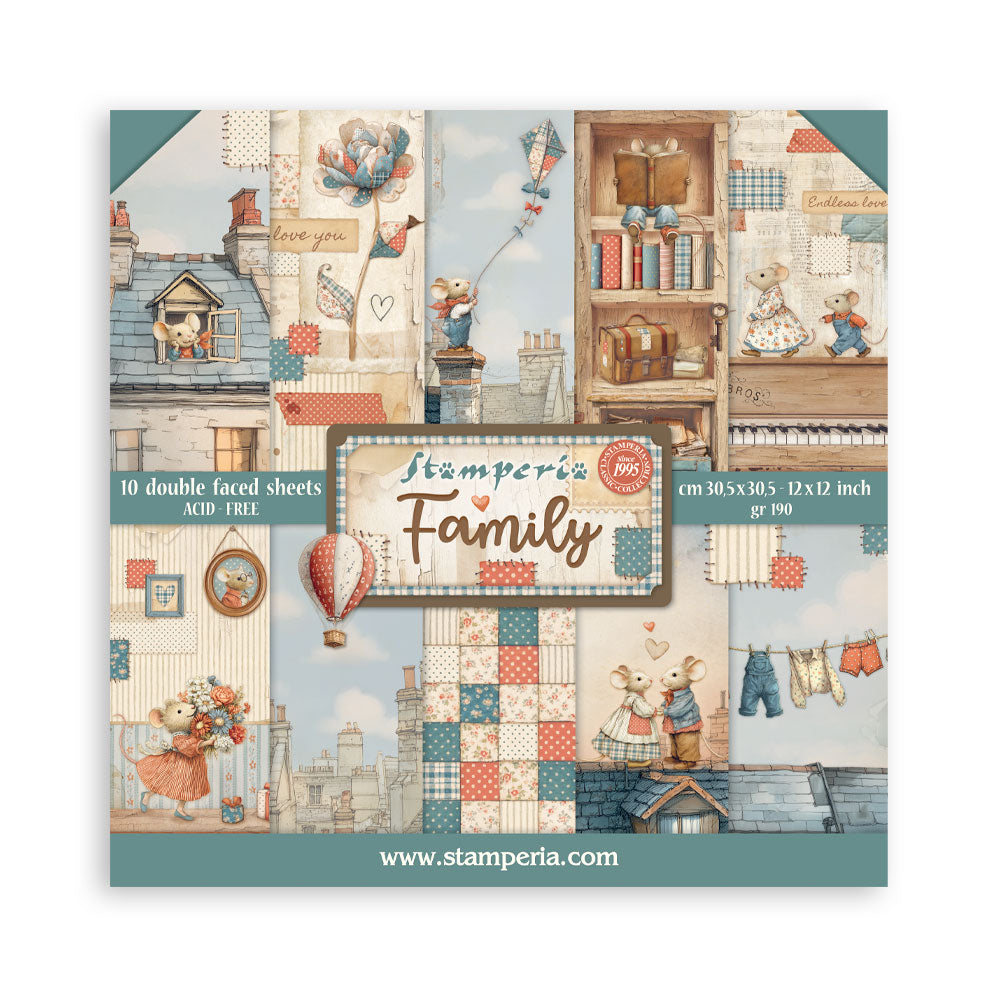 Stamperia -  (12”X12”) -  Paper pad - Family