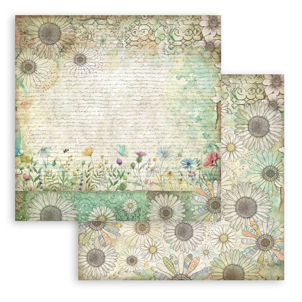 Stamperia - (8”X8”) Paper Pad - Daisy Art