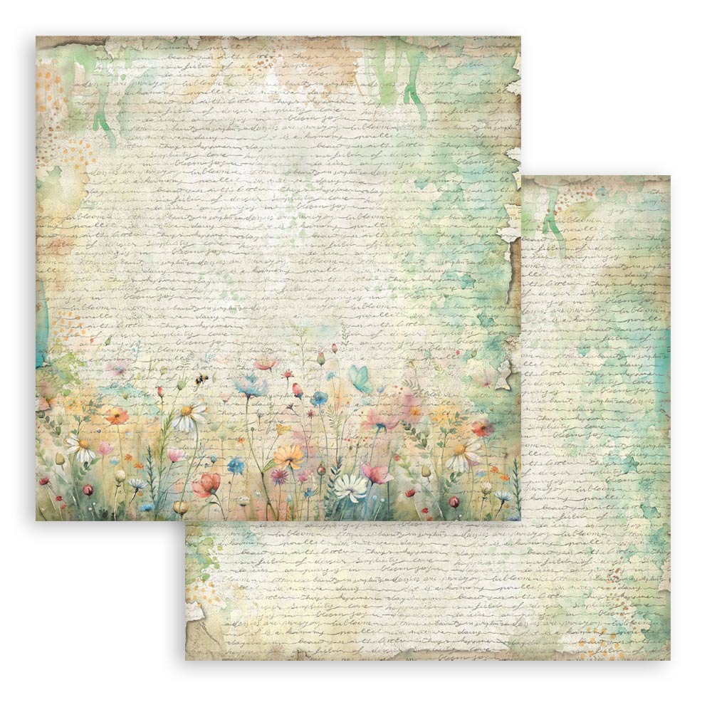 Stamperia - (12”X12”)  Backgrounds- Paper pad - Daisy Art