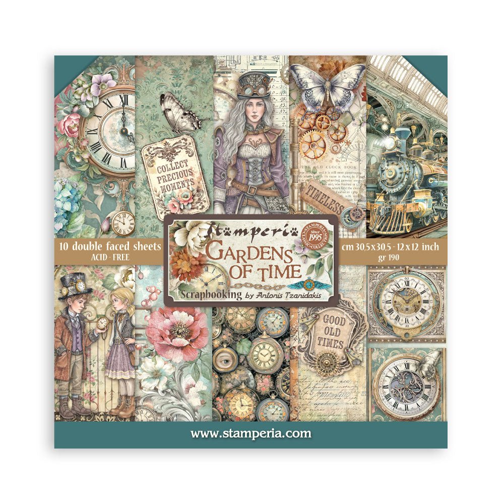 Stamperia -  (12”X12”) -  Paper pad - Garden of Time