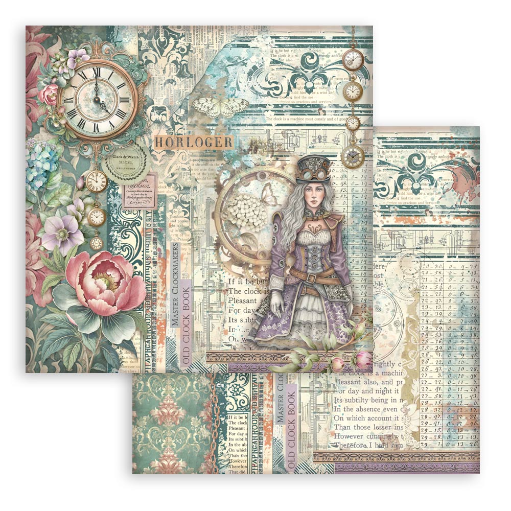 Stamperia - (8”X8”) Paper Pad - Garden of Time