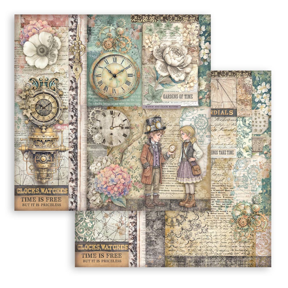 Stamperia - (8”X8”) Paper Pad - Garden of Time