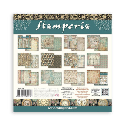 Stamperia - (12”X12”)  Backgrounds- Paper pad - Garden of Time
