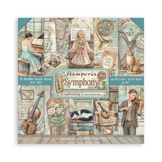 Stamperia -  (12”X12”) -  Paper pad - Symphony