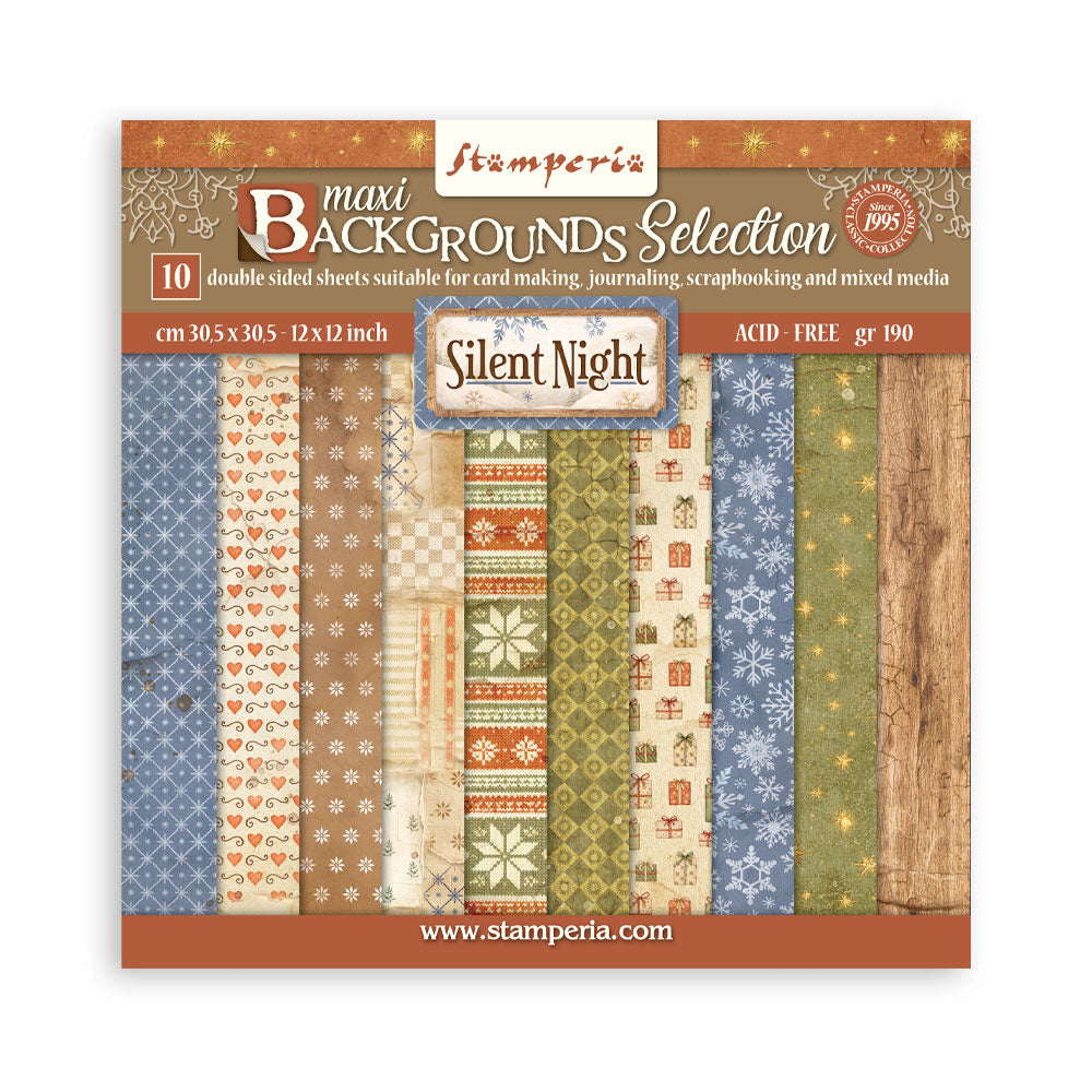 Stamperia - (12”X12”) - Backgrounds Paper pad - Silent Night