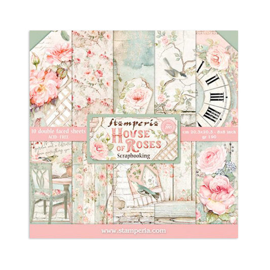 Stamperia -  (8”X8”)  House of Roses paper pad