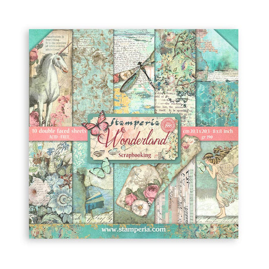 Stamperia -  (8”X8”) Wonderland Paper Pad