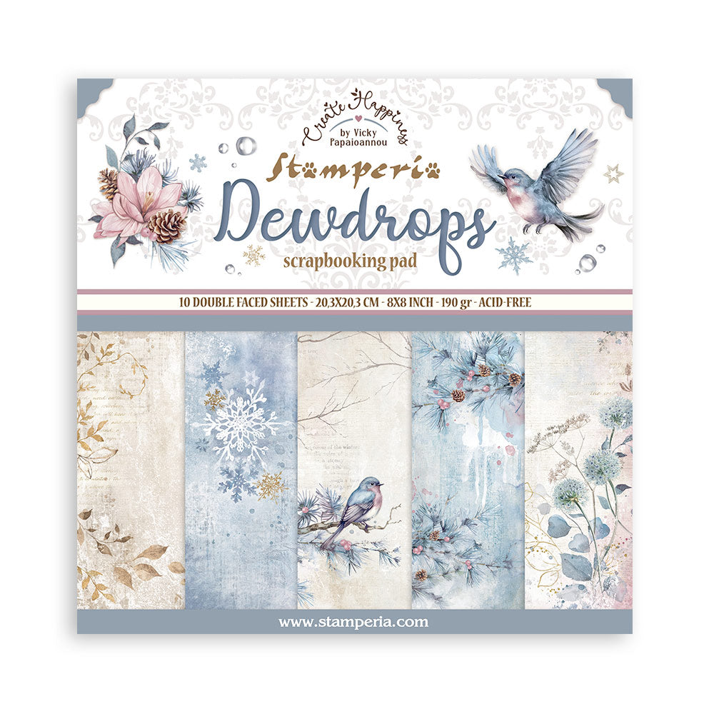 Stamperia -  (8”X8”) Create Happiness - Dewdrops collection