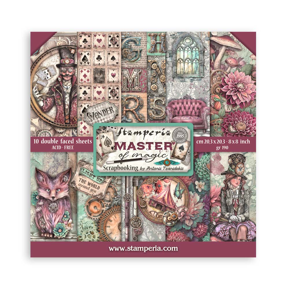 Pre Order - Stamperia -  (8”X8”)  Master of Magic paper pad