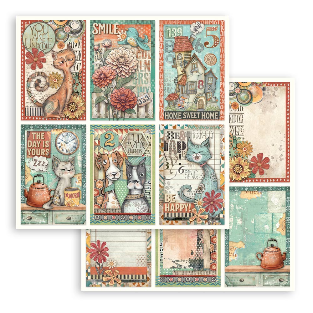 Stamperia - (8”X8”) Paper Pad Furry Friends