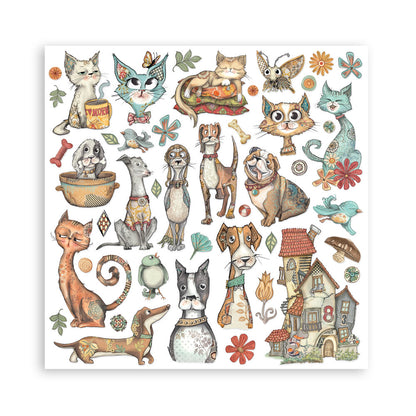 Stamperia - (8”X8”) Paper Pad Furry Friends