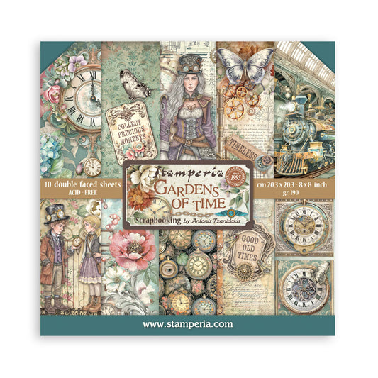 Stamperia - (8”X8”) Paper Pad - Garden of Time