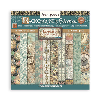 Stamperia -  (8”X8”) Backgrounds Garden of Time