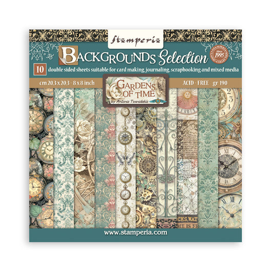 Stamperia -  (8”X8”) Backgrounds Garden of Time