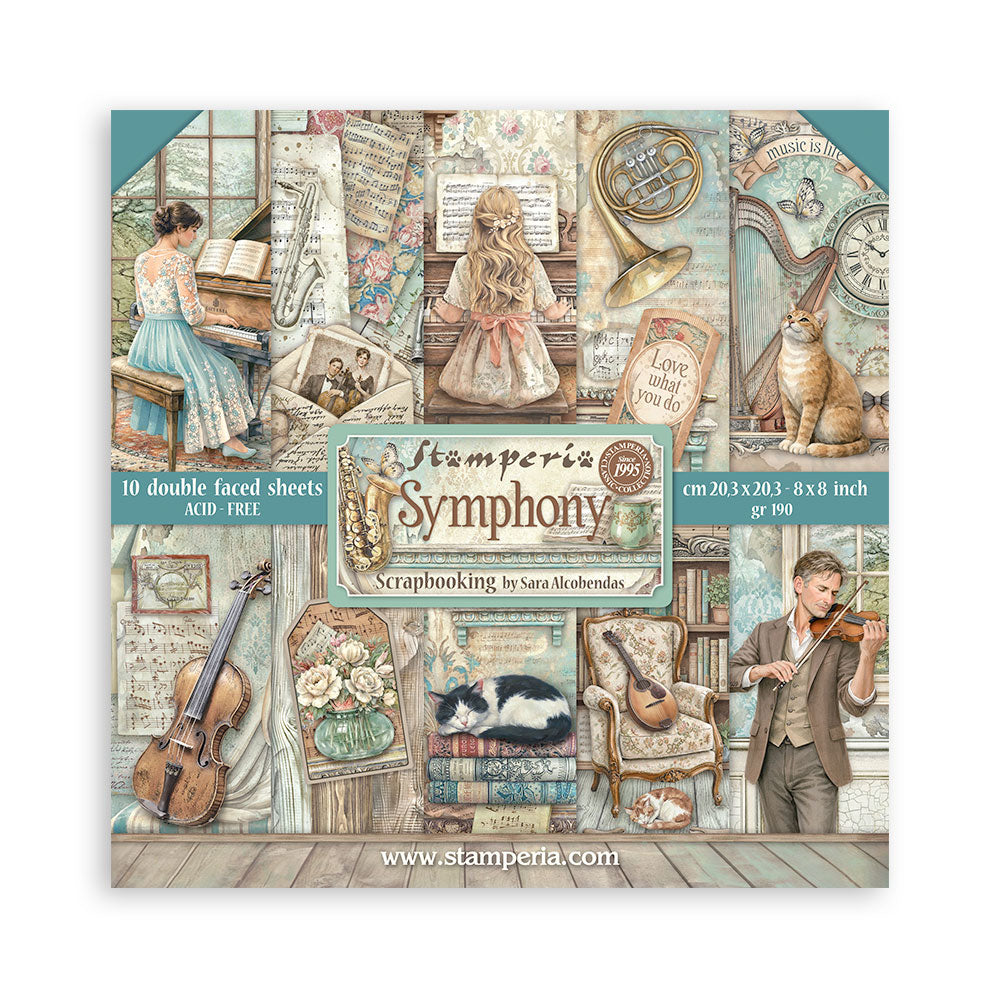 Stamperia - (8”X8”) Paper Pad - Symphony