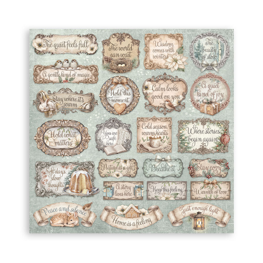 Stamperia - (8”X8”) Paper Pad - White Christmas