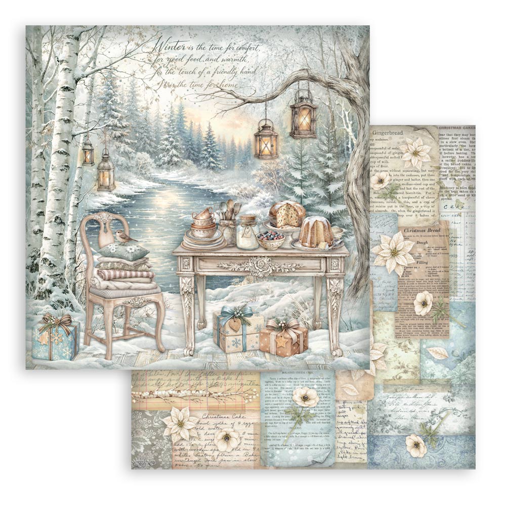 Stamperia - (8”X8”) Paper Pad - White Christmas