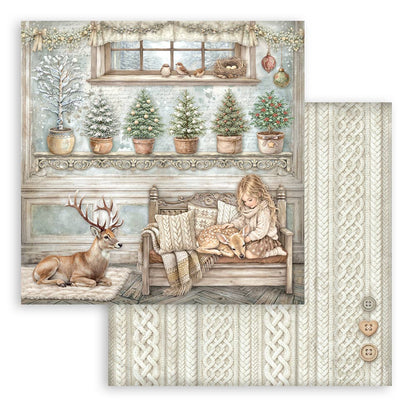 Stamperia - (8”X8”) Paper Pad - White Christmas