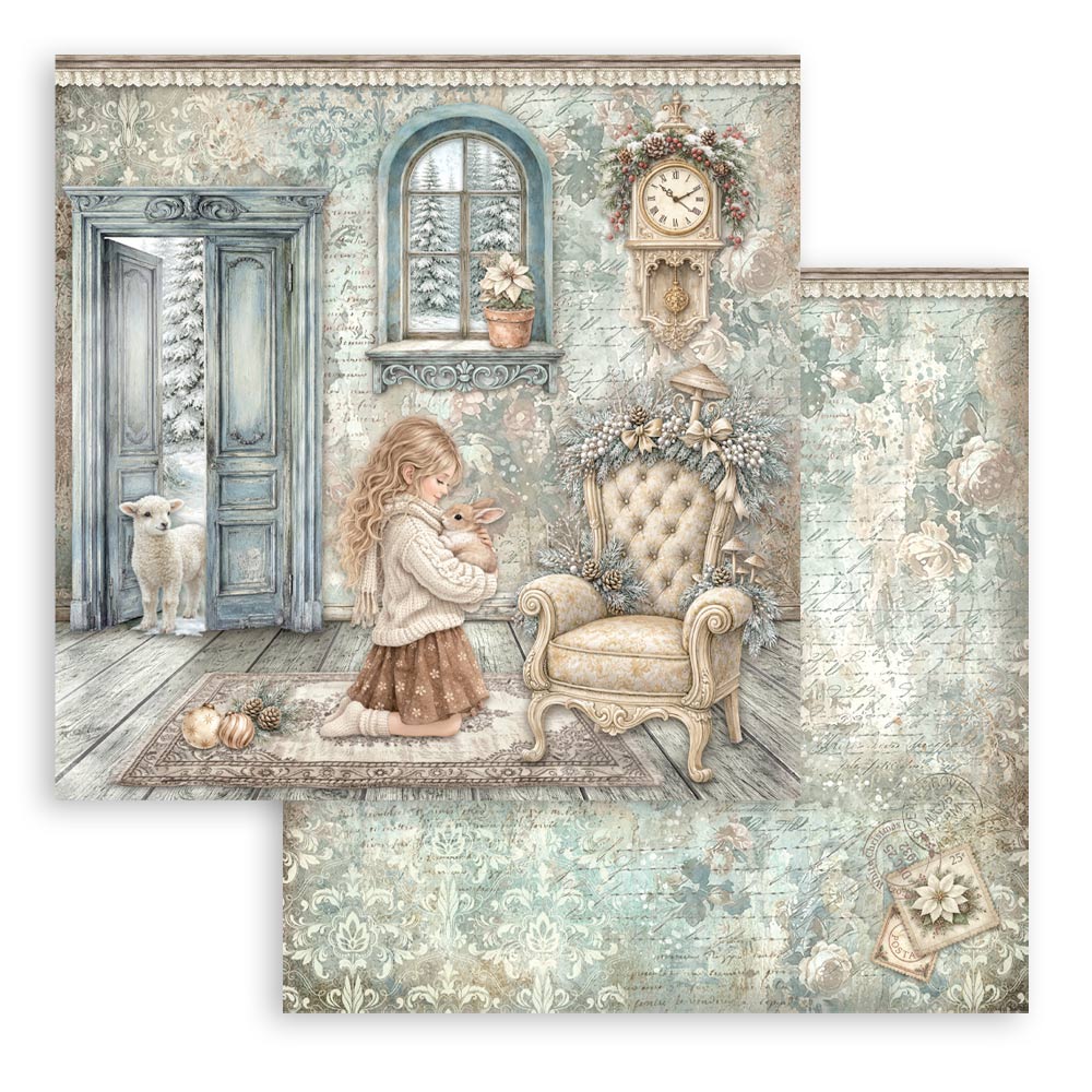Stamperia - (8”X8”) Paper Pad - White Christmas