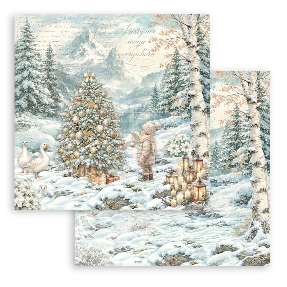 Stamperia - (8”X8”) Paper Pad - White Christmas