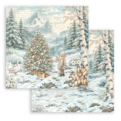 Stamperia - (8”X8”) Paper Pad - White Christmas