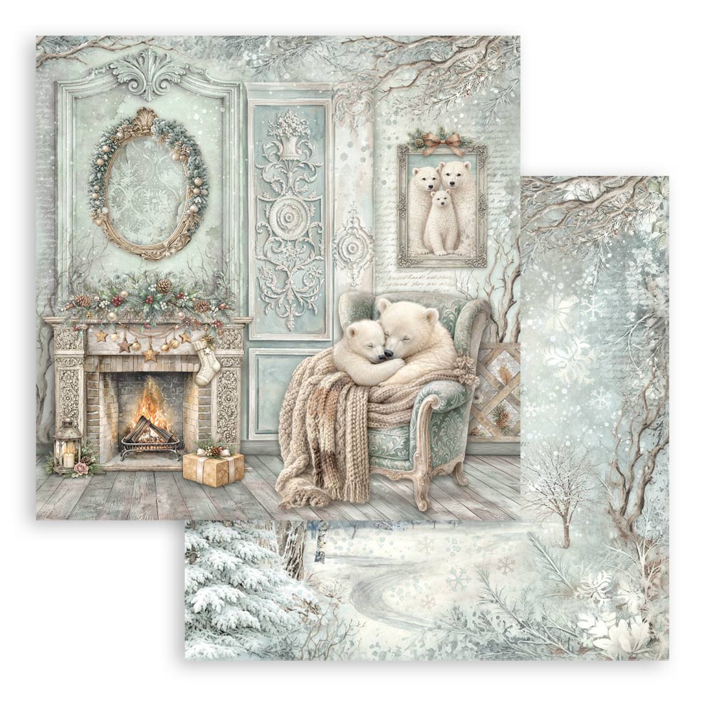 Stamperia - (8”X8”) Paper Pad - White Christmas