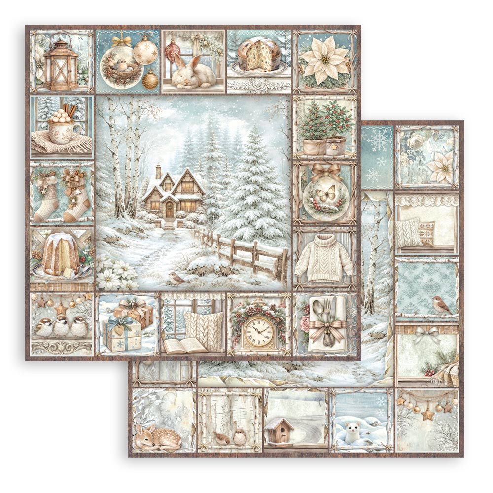 Stamperia - (8”X8”) Paper Pad - White Christmas