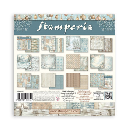 Stamperia - (12”X12”) - Backgrounds Paper pad - White Christmas