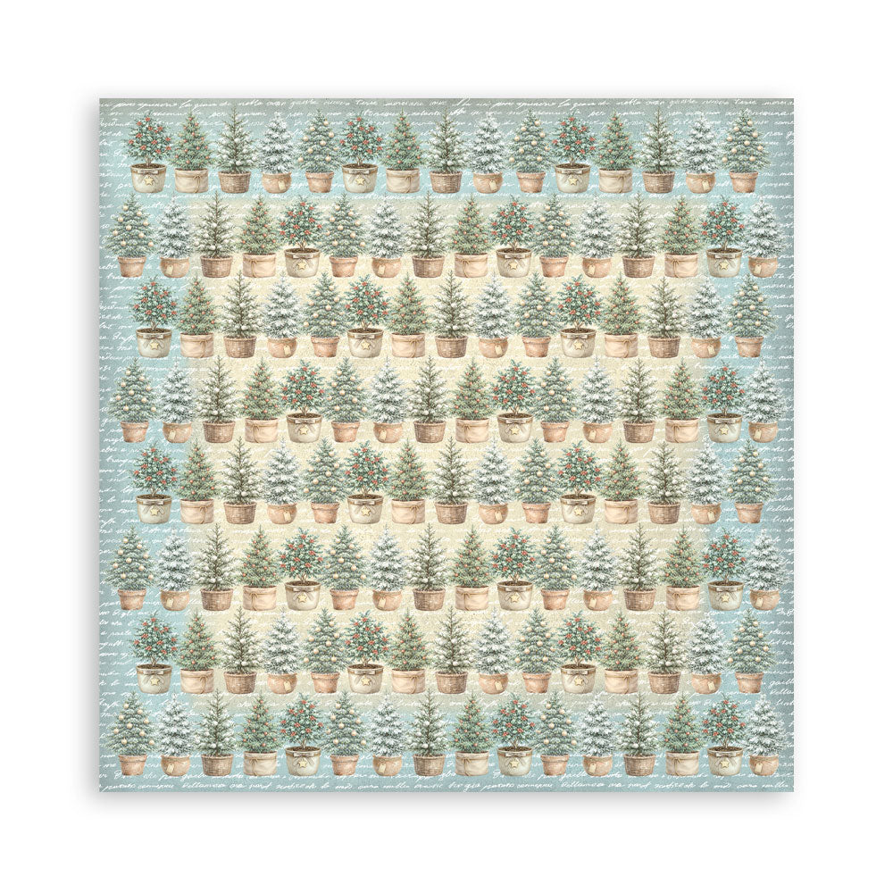 Stamperia - (12”X12”) - Backgrounds Paper pad - White Christmas