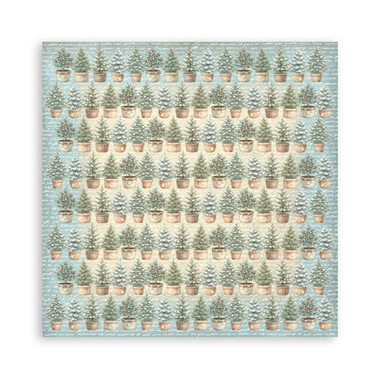 Stamperia - (12”X12”) - Backgrounds Paper pad - White Christmas