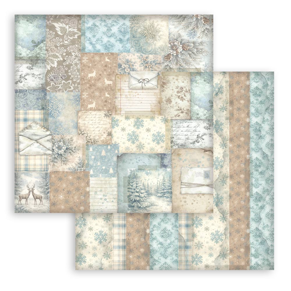 Stamperia - (12”X12”) - Backgrounds Paper pad - White Christmas